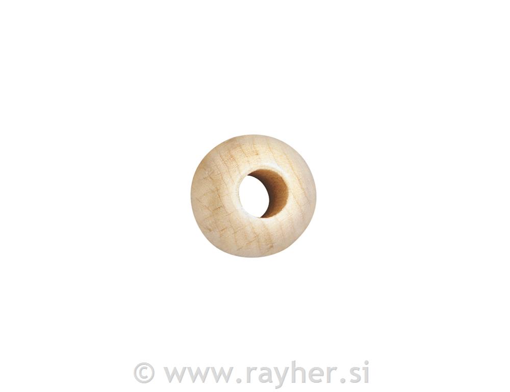 Drvene perle, polirani, 25 mm, prirodnaboja, 10 mm, rupa, 5 kom.