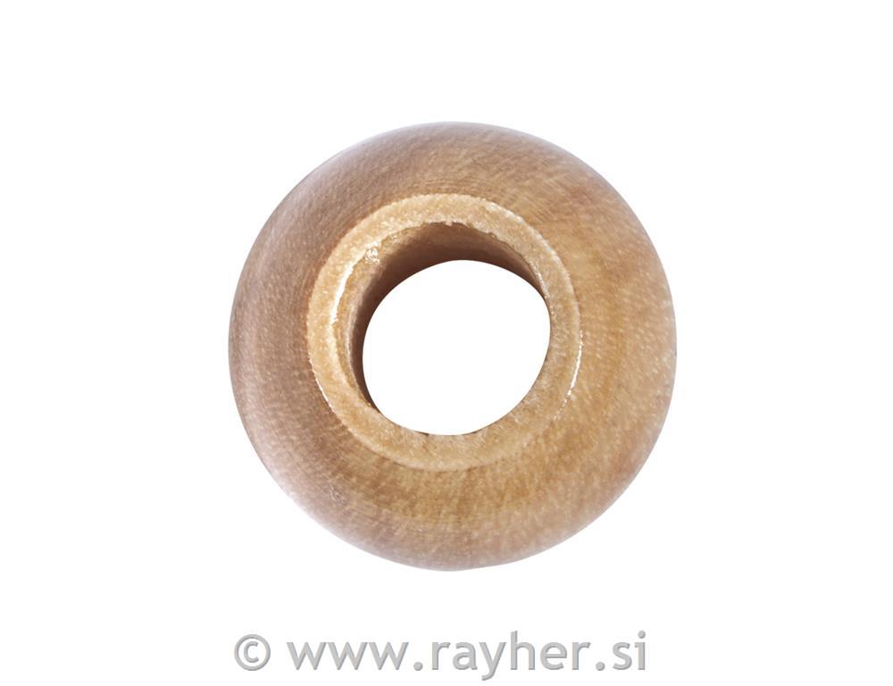 Drvene perle, polirani, 15 mm, prirodneboje, 6 mm rupa, 25 kom.