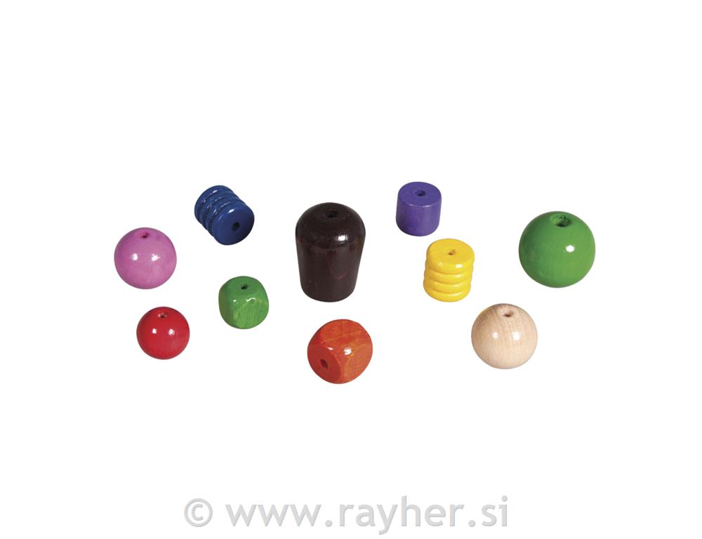 Drvene perle, raznih boja, 16-25 mm o,spremnik 1200 g