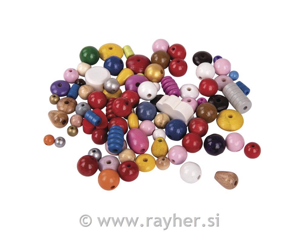 Drvene perle, različitih boja, 75 g