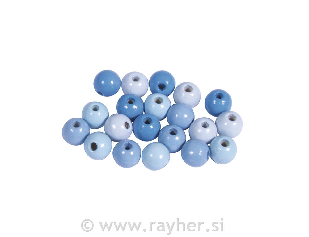 Drvene perle 8mm, sv.plave, 84 kom