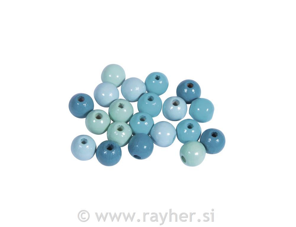Drvene perle 8mm, tirkiz, 84 kom