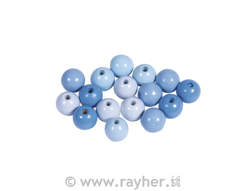 Drvene perle 10mm, sv.plave, 52 kom