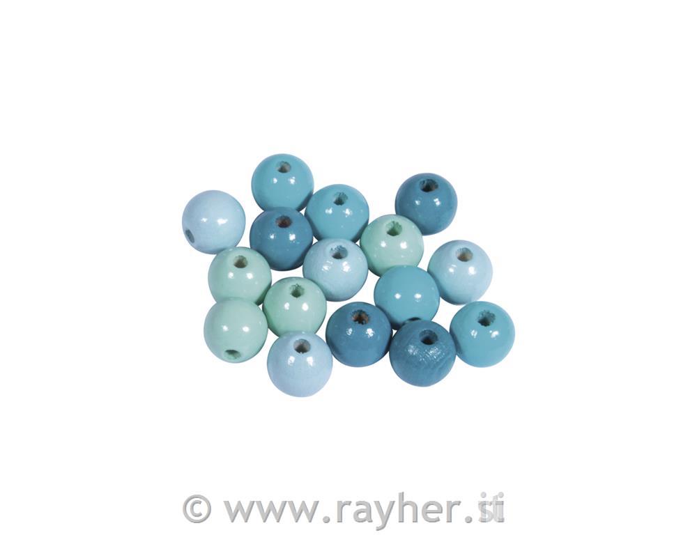 Drvene perle 10mm, tirkiz, 52 kom