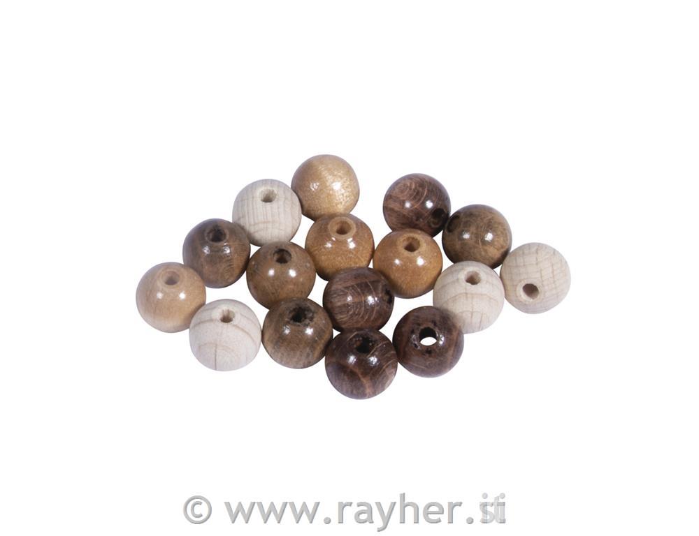Drvene perle 10mm, prirodne, 52 kom