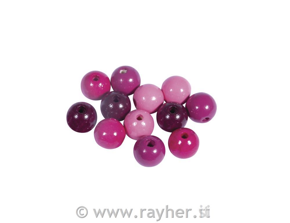 Drvene perle 12mm, boja jagode, 32 kom
