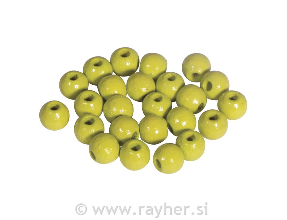 Perle lesene, pološčene, 6mm, limona, 115 kos