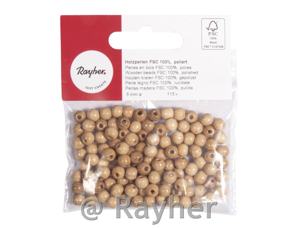 Perle drvo,polirana , oko 6mm, prirodnib., 115 komada