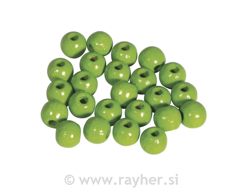 Drvene perle 6mm, jab.zelene, 115 kom