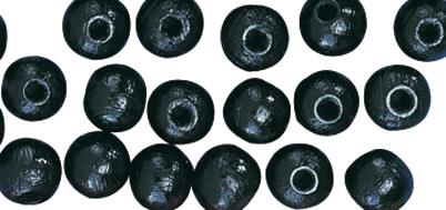 Perle lesene, pološčene, 8mm, črne, 82 kosov