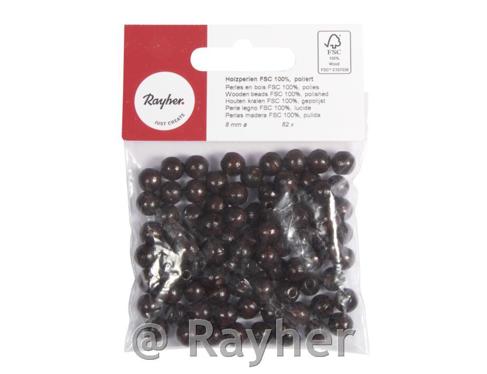 Perle drvo, polirana, 8mm na, tamno smeđe boje, 82 komada
