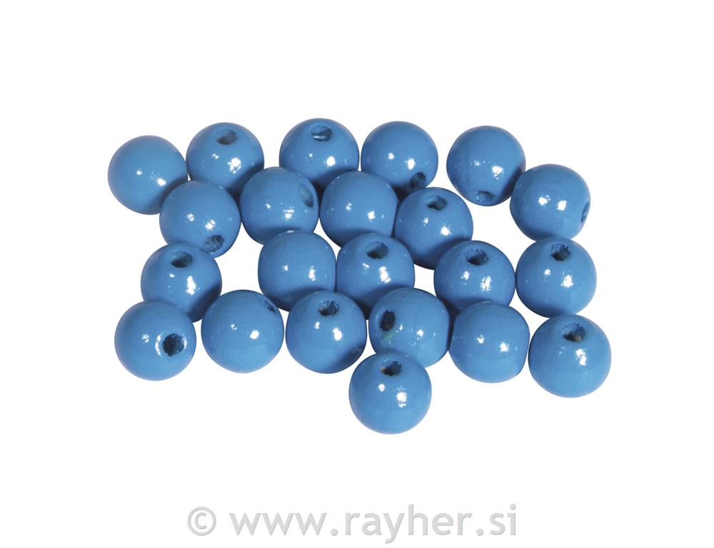 Drvene perle 8mm, sr.plave, 82 kom