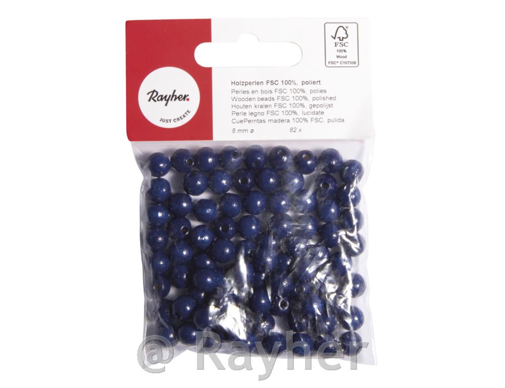 Wooden beads FSC 100%, polished, 8mm o,