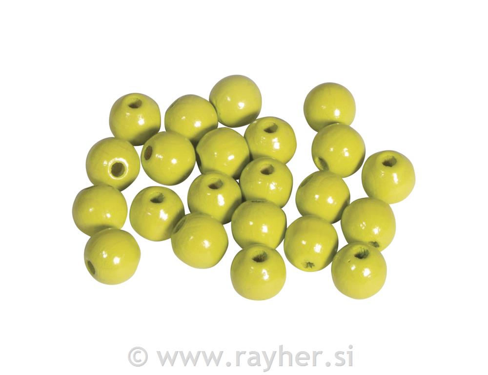 Wooden beads FSC 100%, polished, 8mm olemon yellowtab-bag 82 pcs.