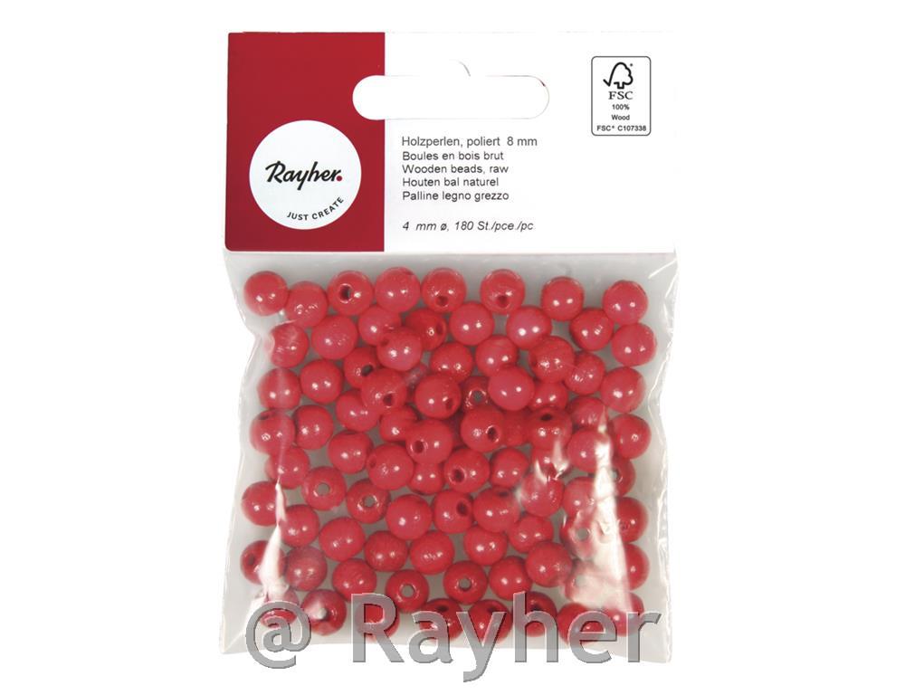 Wooden beads FSC 100%, polished, 8mm o,