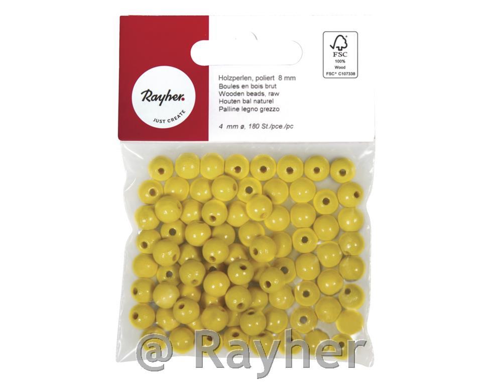 Perle drvo, polirana, 8mm na, žuta