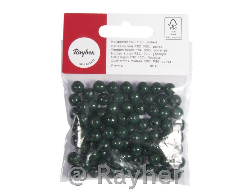 Perle drvo, polirana, 8mm na zelenom