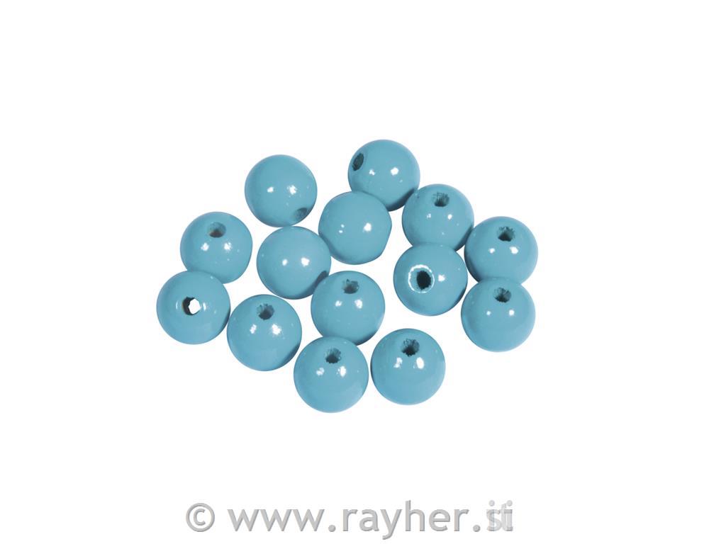 Drvene perle 10mm, tirkiz, 52 kom