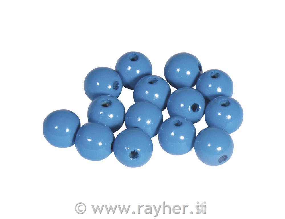 Drvene perle 10mm, sr.plave, 52 kom