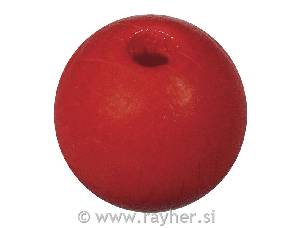 Perle drvo, polirana, 10mm crvenih, 52 komada