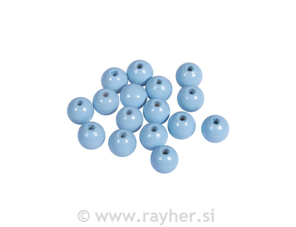 Drvene perle 10mm, pastel plave, 52 kom