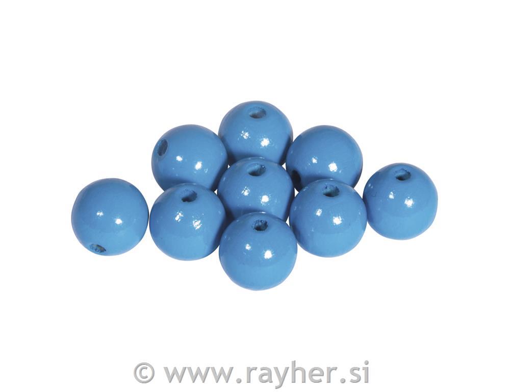 Drvene perle12mm, sr.plave, 32 kom