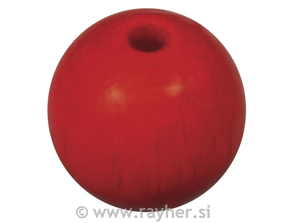 Perle drvo, polirana, 12mm crvenih, 32 komada