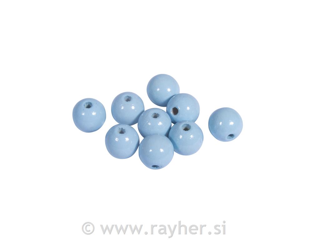 Perle lesene, pološčene, 12mm, pastel modre, 32 kos