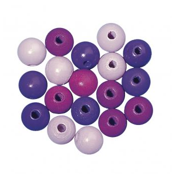 Perle drvo, polirana, 8mm o sv ljubičaste tonove, 82 kom