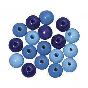 Perle drvo, polirane, 10mm plavih tonova, 52 komada