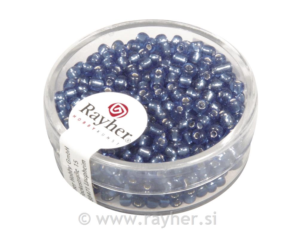 Perle sa središtem srebra, 2.6 mm o, svijetlo plava, 16 g