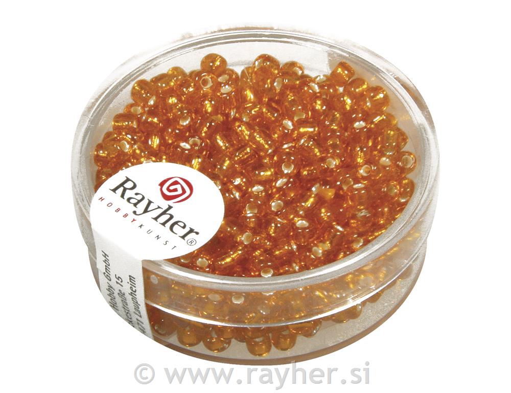 Perle sa središtem srebra, 2.6 mm o, narančasto, 16 g
