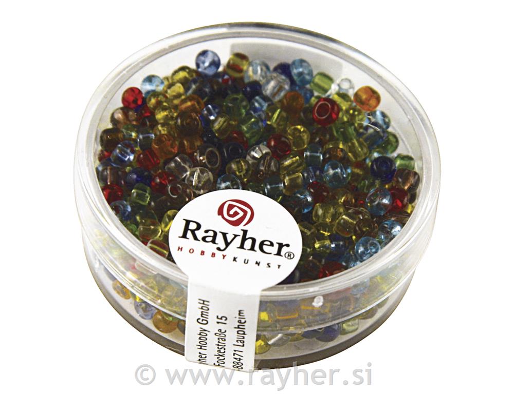 Rocailles, 2,6 mm o, transparent, mixed,