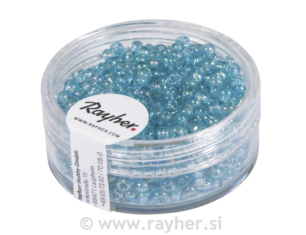 Perle trasparentne, 2,6 mm O, tirkiz, 17g