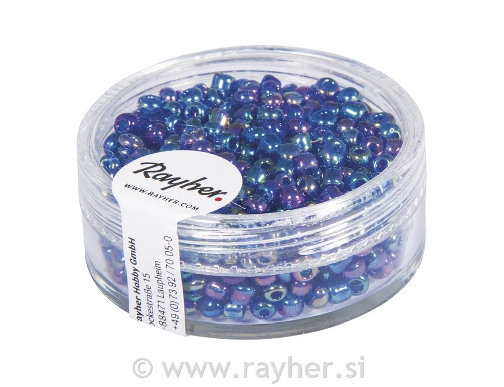 Perle trasparentne, 2,6 mm, tamno plava,17g