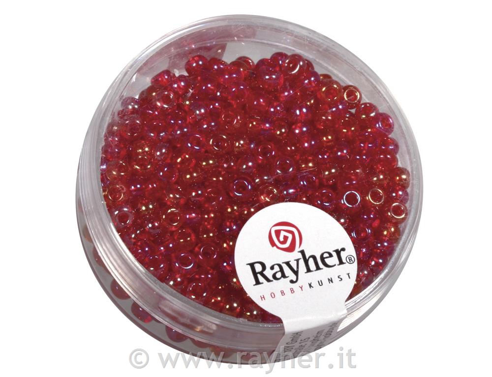 Perle trasparentne, 2,6 mm O rdeče17g