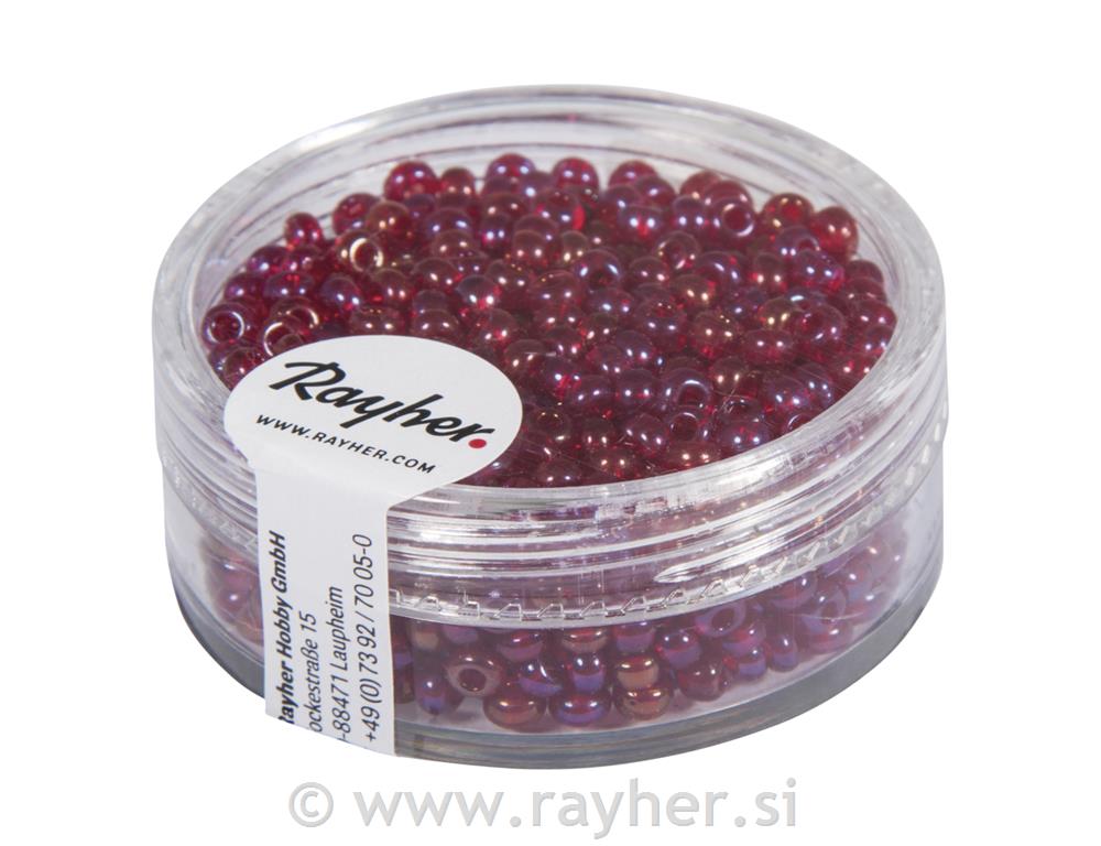Rocailles, 2,6 mm o, transparent, wine-r