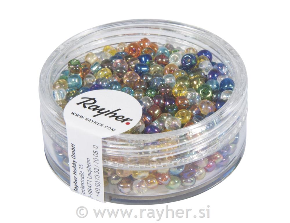 Perle trasparentne, 2,6 mm, mješoviti 17g