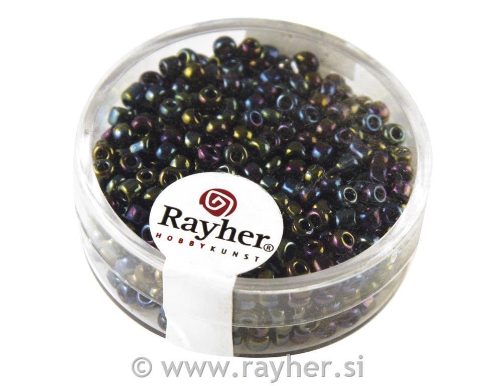 Perle opak, 2,6 mm o, črne, 17g