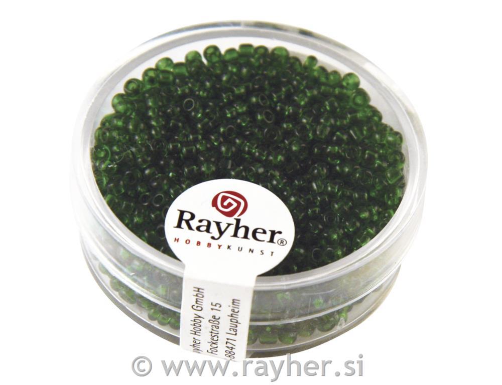 Perle transparent, 2 mm, zeleni, 17g