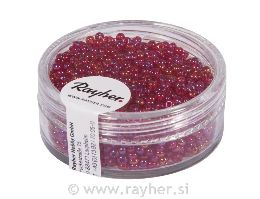 Perle transparent, 2 mm o, vino crveno,17g