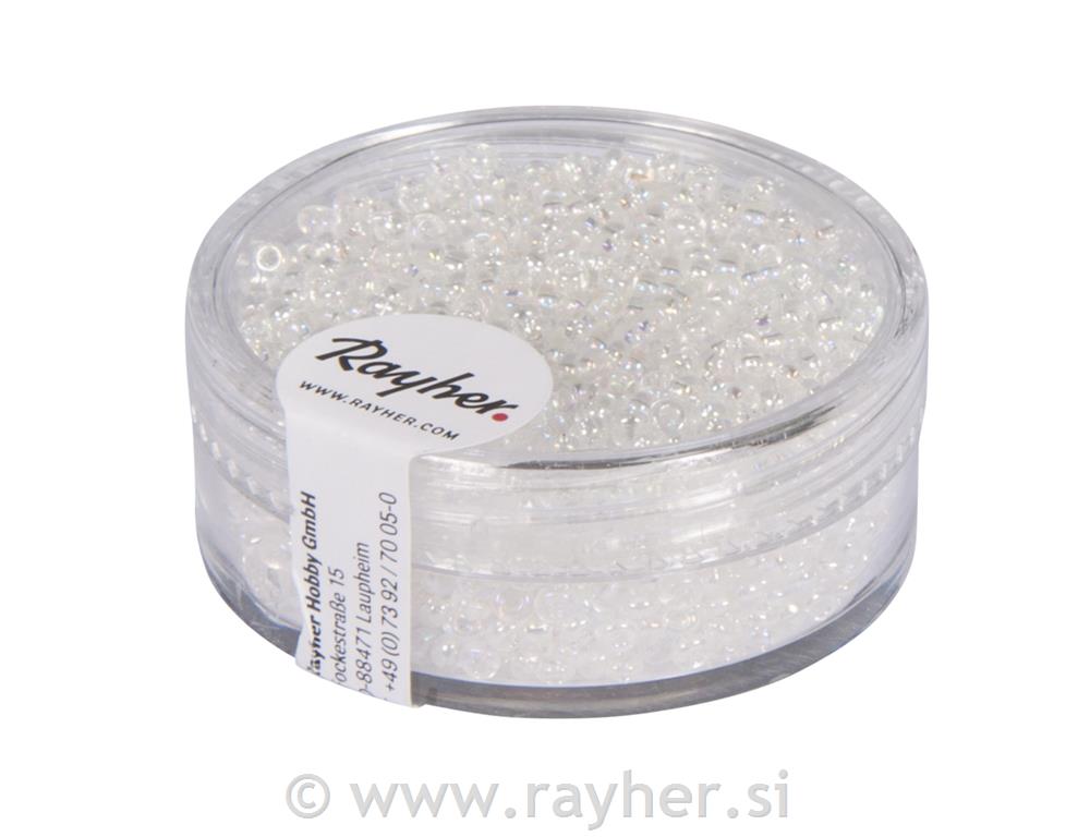 Rocailles, 2 mm o, transparent, silver,