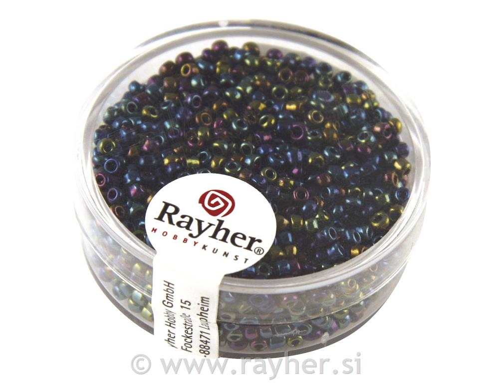 Perle opak sjajni, 2 mm, crni, 17 g