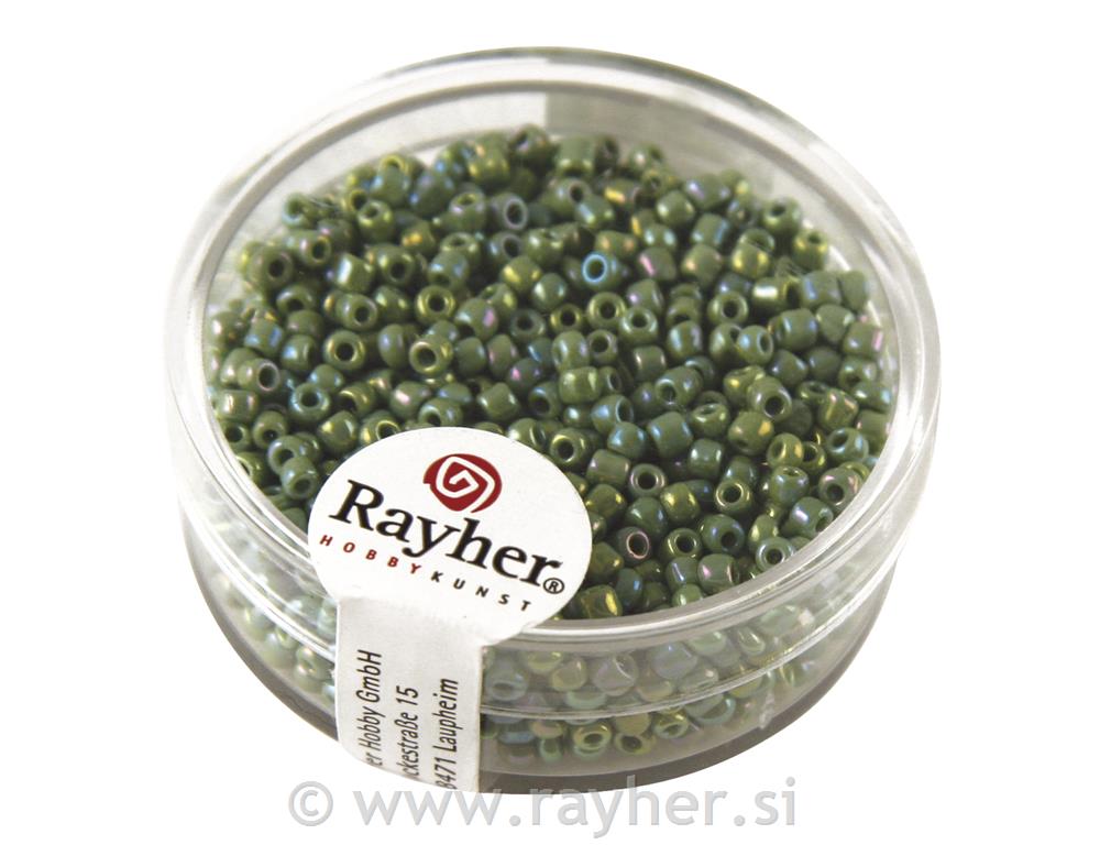 Perle opak sjajni, 2 mm, zelena, 17 g