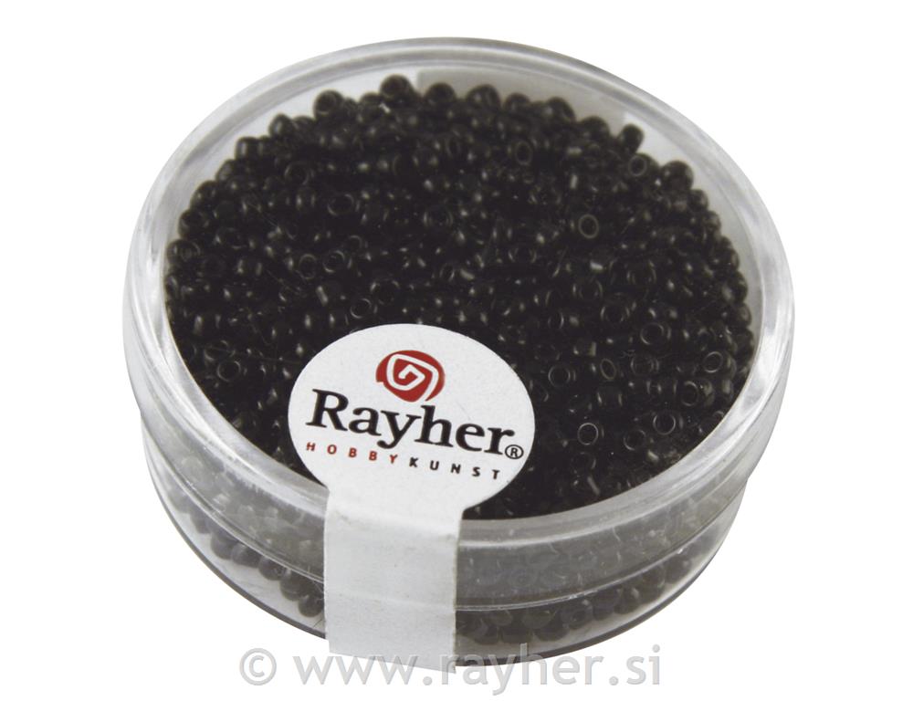 Perle opak, 2 mm o, crno, 17g