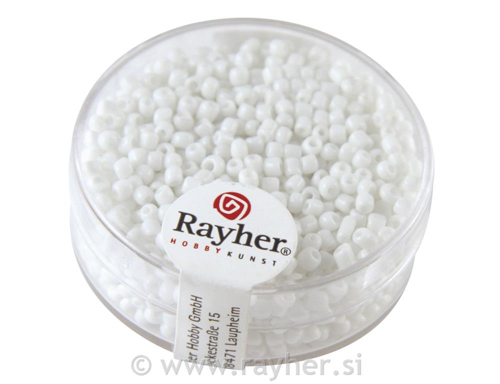Perle opak, 2 mm o, bijeli, 17g