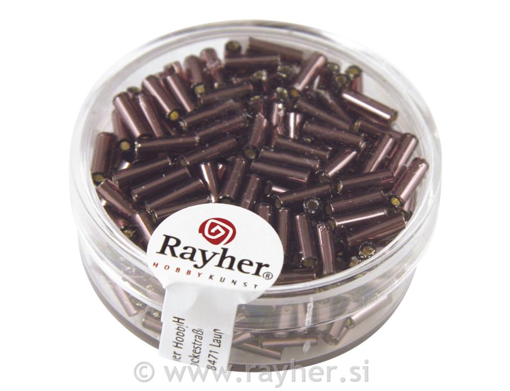 Steklene paličice, 7/2 mm, s srebno sredino, škarlatne, 15 g