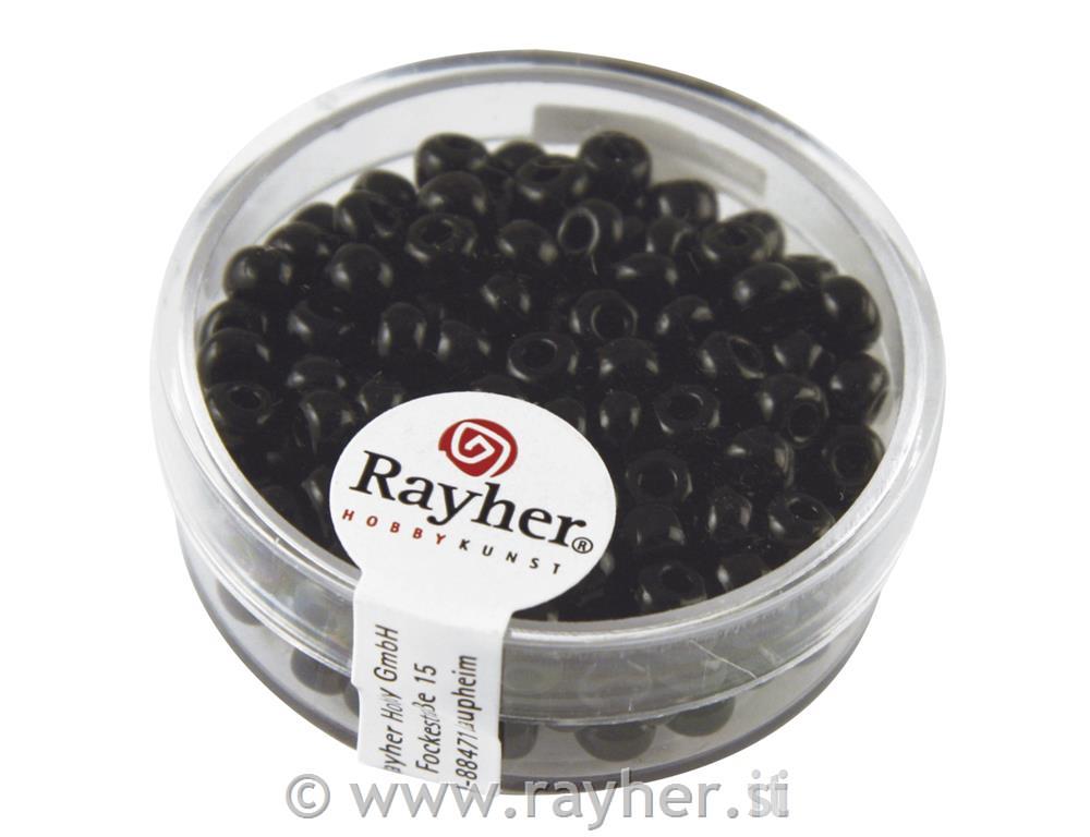 Indian beads, 4,5 mm o, black, box 17g