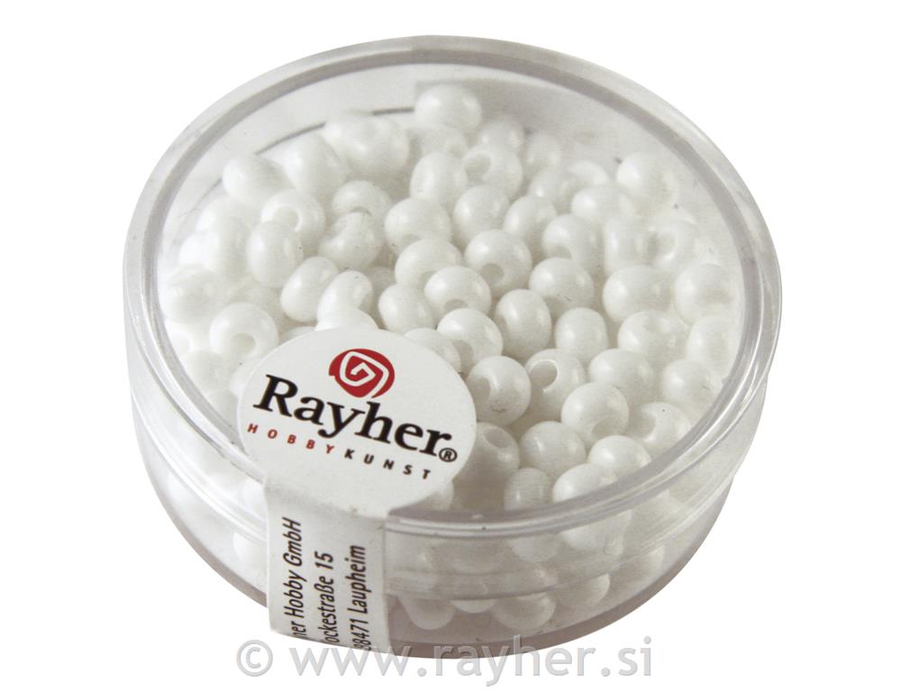 Perle indijanske, 4,5 mm o, bele, 17g