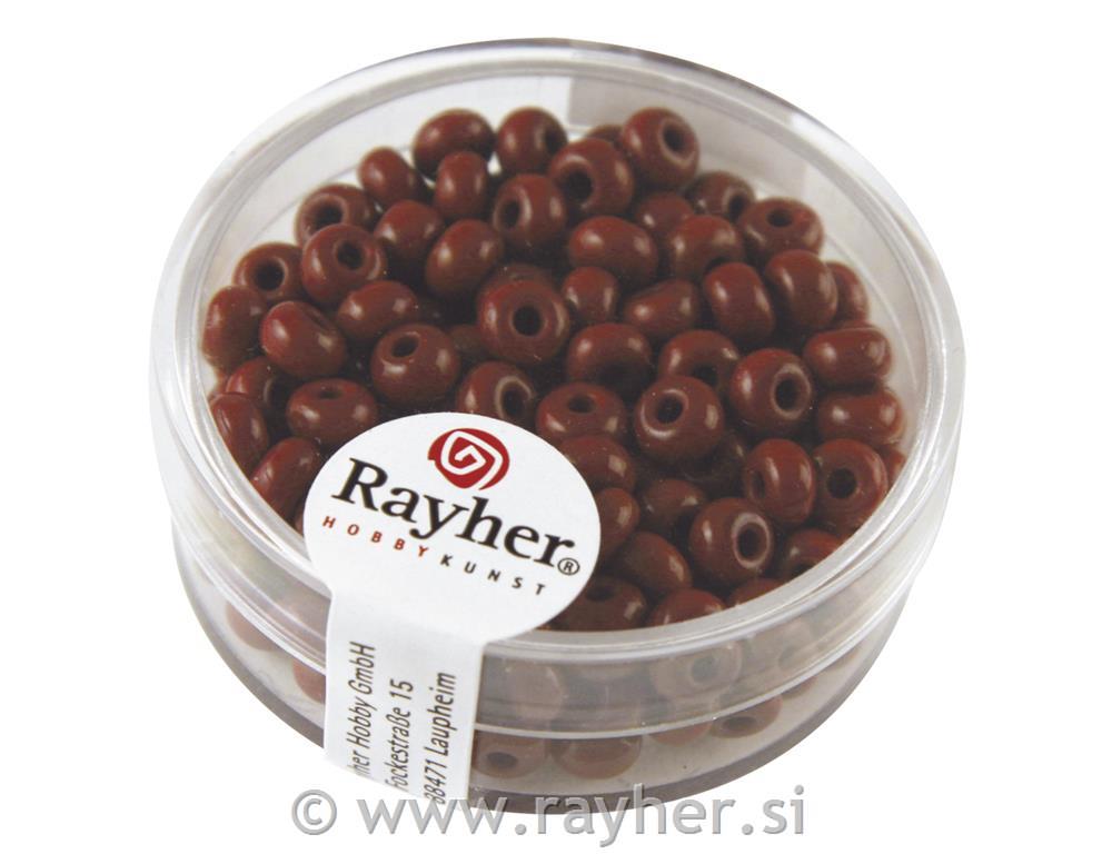 Perle indijanske, 4,5 mm o, temno rjave, 17g